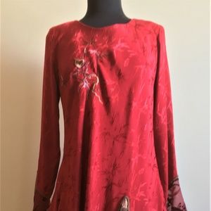 Red Drapey Top/Skirt Set.  Size 8.